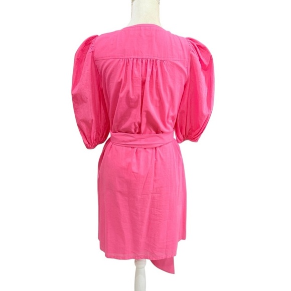Trina Turk Malina Belted 100% Cotton Voile Minidress V-Neck Pink Size XS $328 - Picture 8 of 14